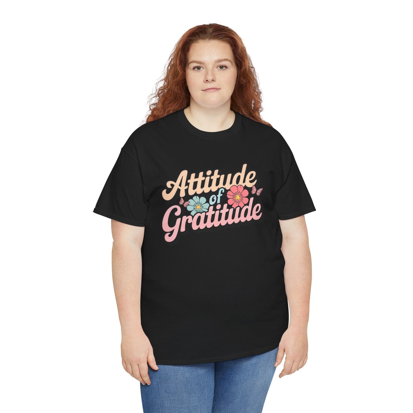 Gratitude Floral Tee - Positive Vibes Shirt - Kim’s Signature Beauty & Accessories (Store description)