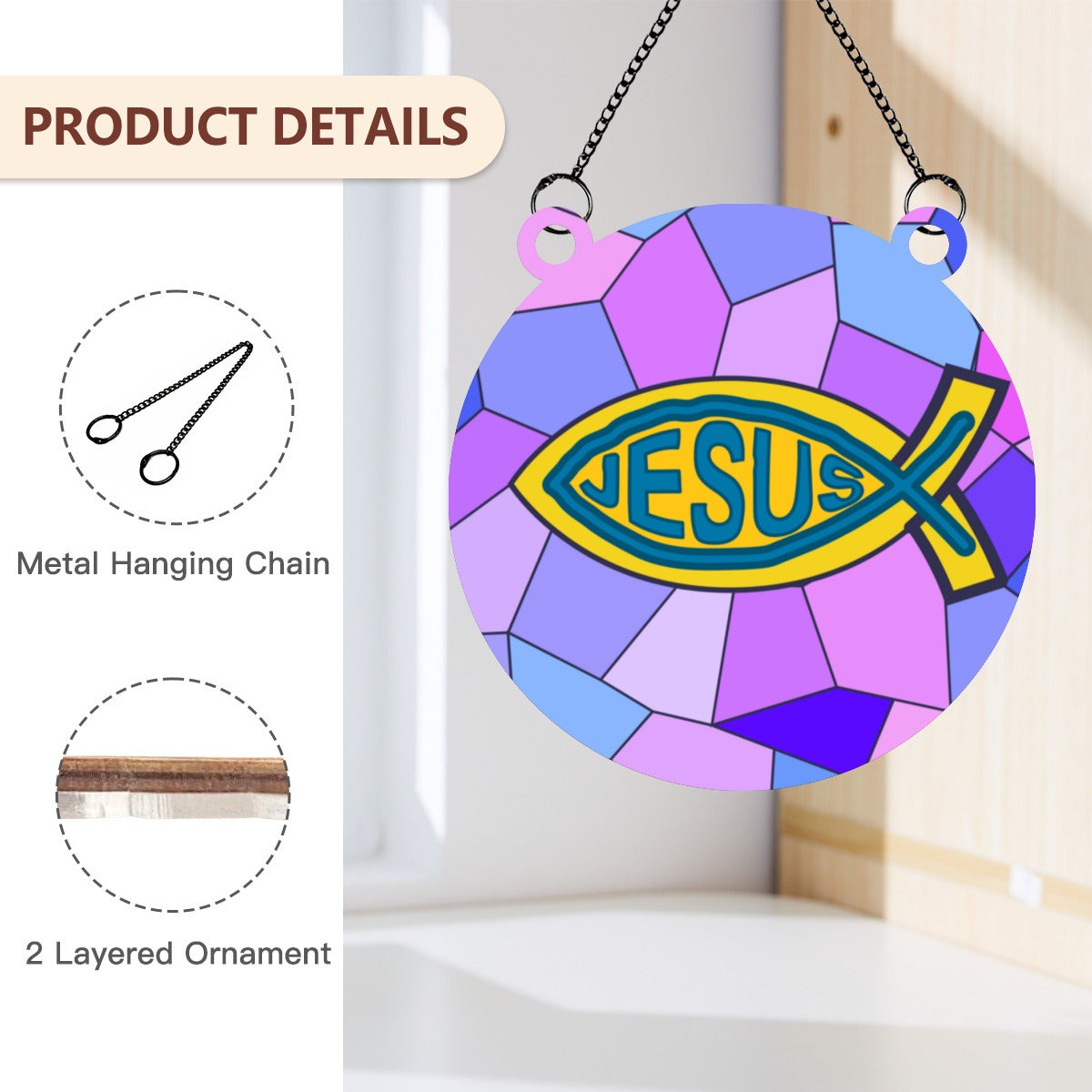 Jesus fish stained glass - Kim’s Signature Beauty & Accessories