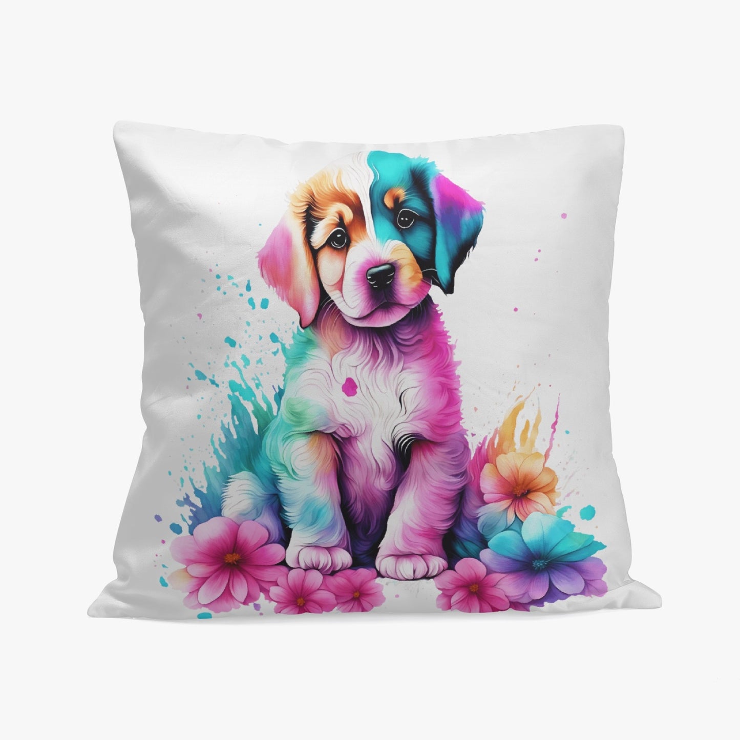 Color Splash Puppy 18" Pillow Cover - Kim’s Signature Beauty & Accessories (Store description)