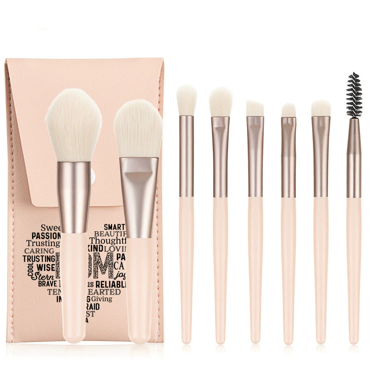 MOM Word Art Makeup Brush Set – 8-Piece Set - Kim’s Signature Beauty & Accessories (Store description)