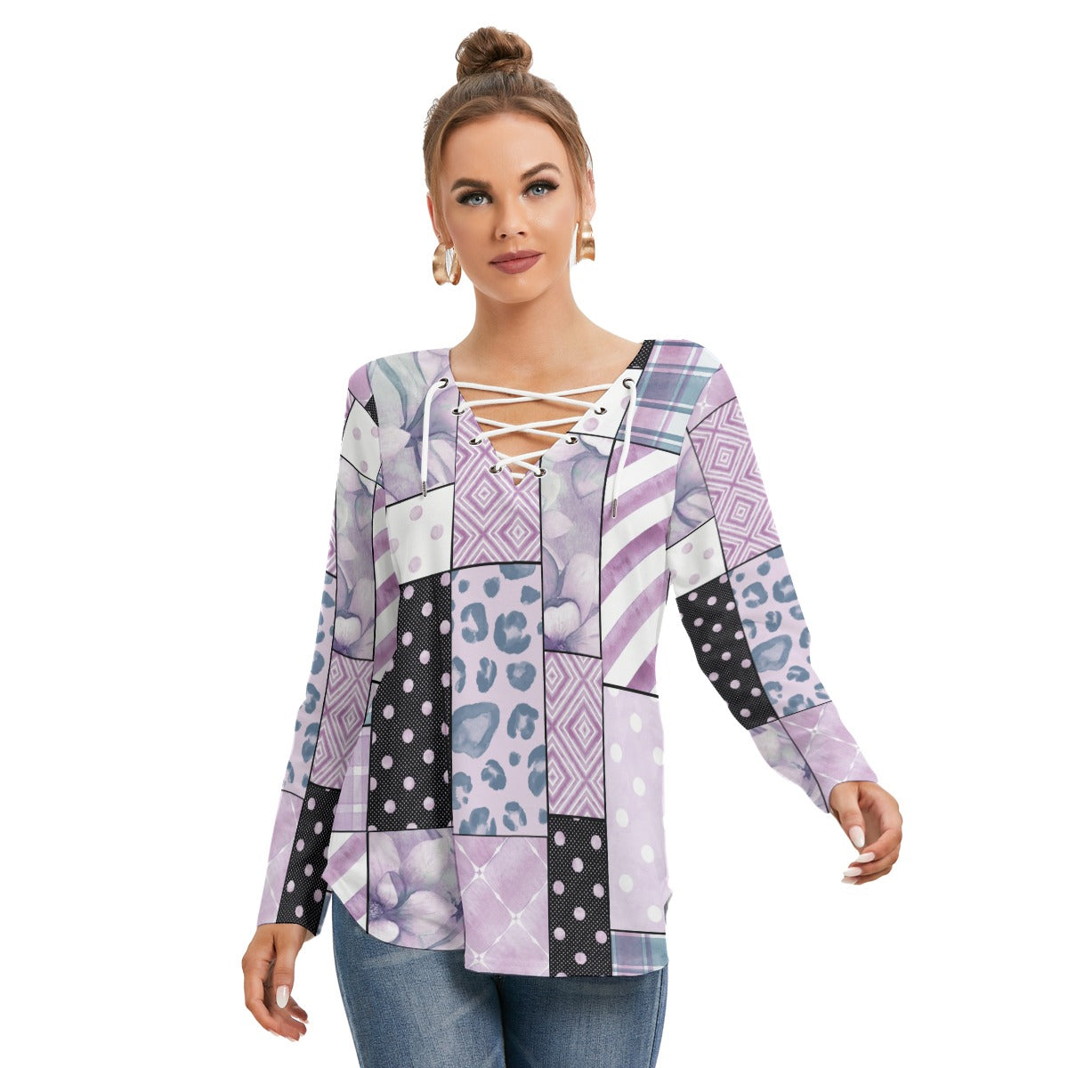 Geo Design Blouse - Kim’s Signature Beauty & Accessories