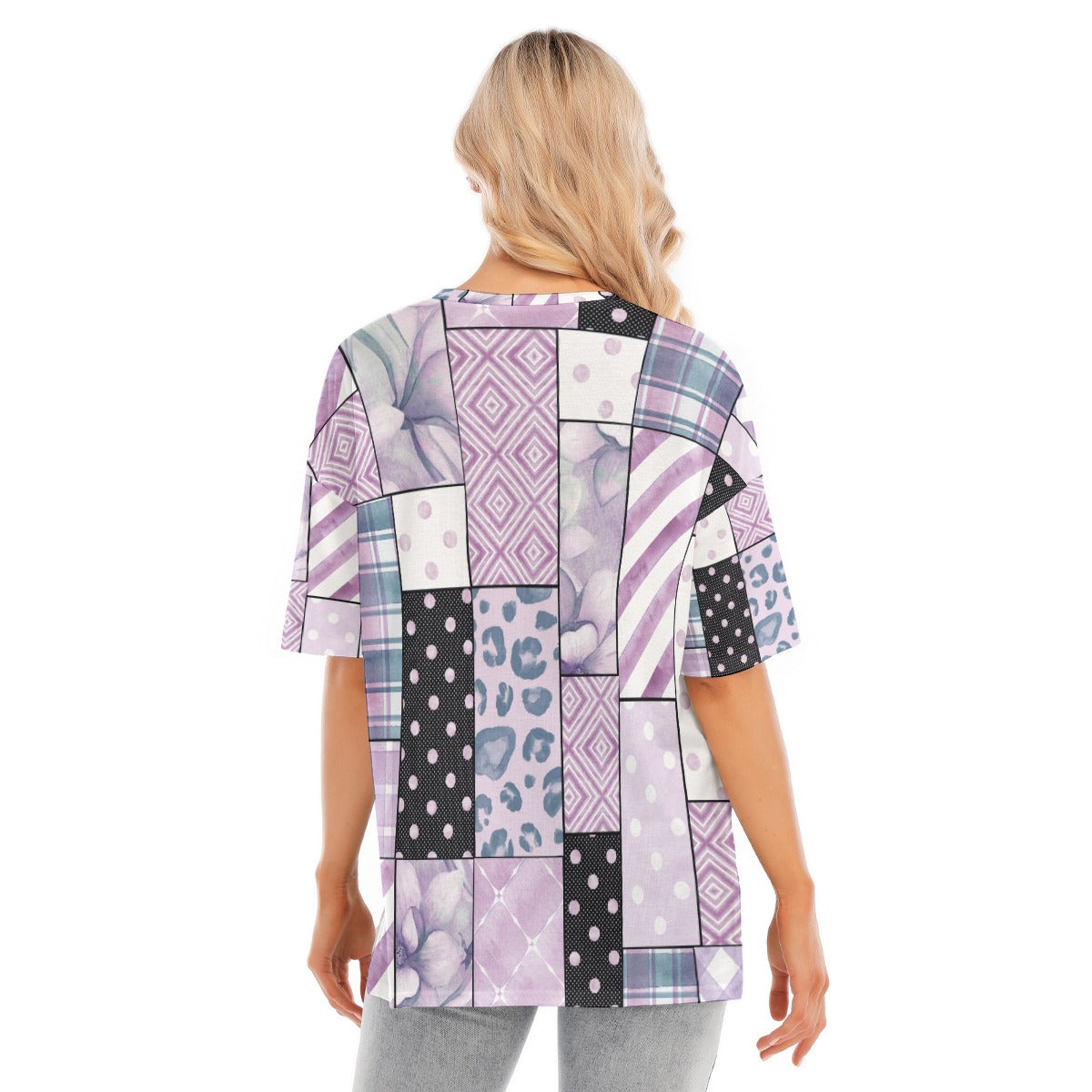 All-Over Print Women's Short Sleeves T-shirt With Hem Split - Kim’s Signature Beauty & Accessories