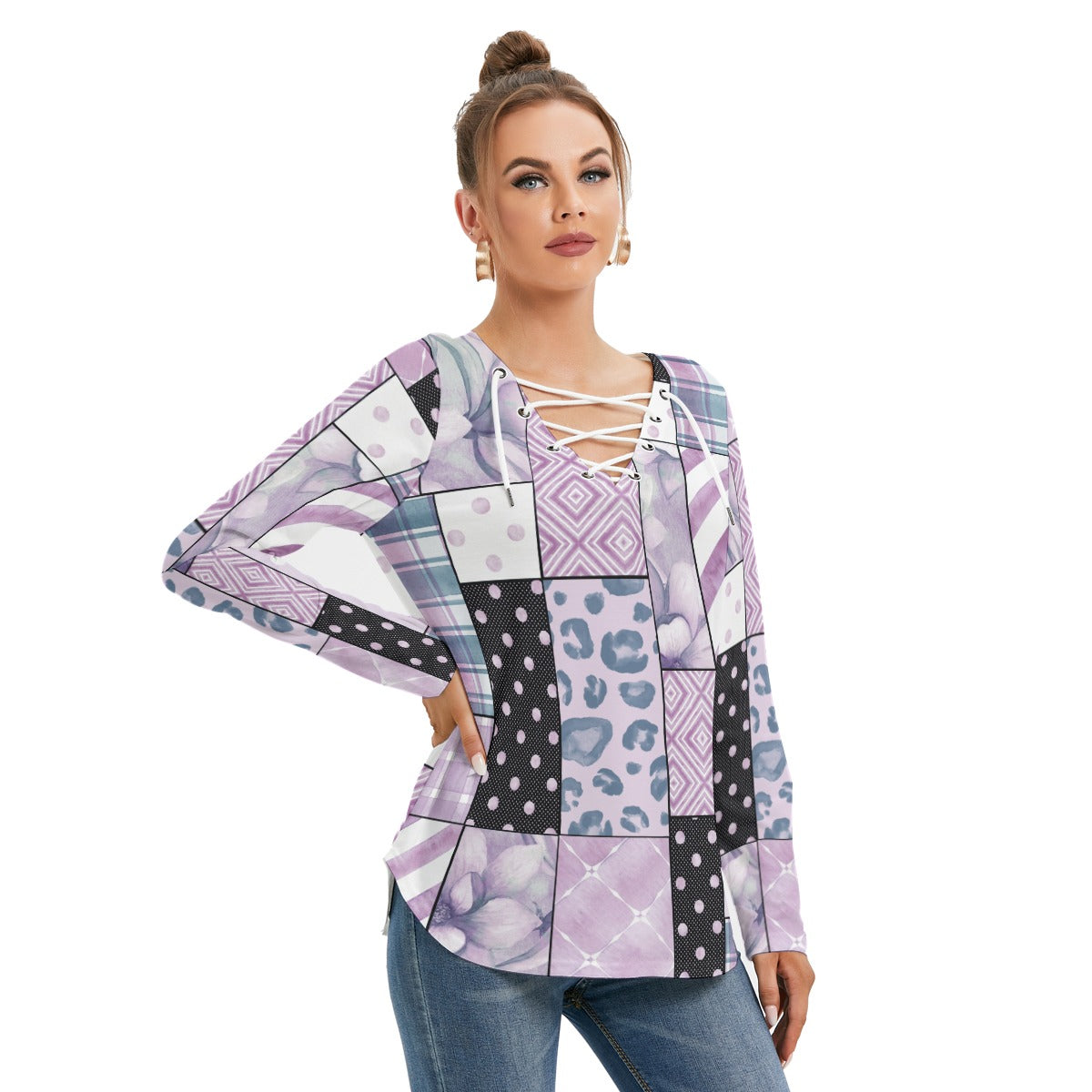 Geo Design Blouse - Kim’s Signature Beauty & Accessories