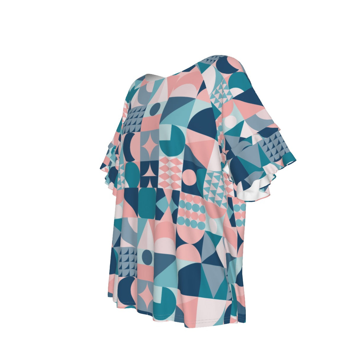 Geo Fun | Round Neck Raglan Sleeve Tee - Kim’s Signature Beauty & Accessories (Store description)