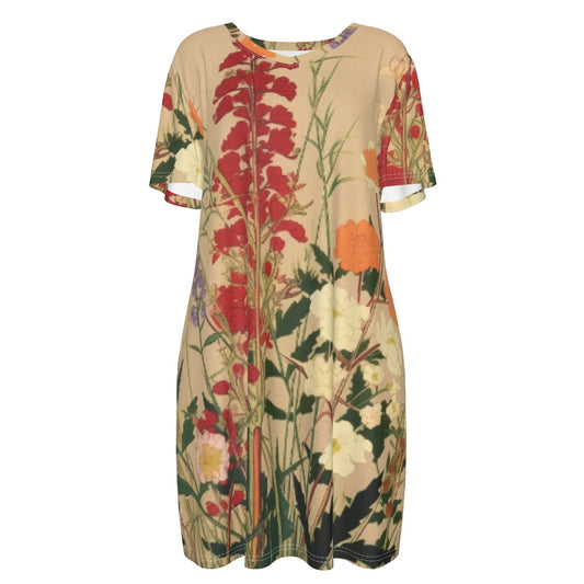Floral Fantasy |Short Sleeve Waist Dress - Kim’s Signature Beauty & Accessories