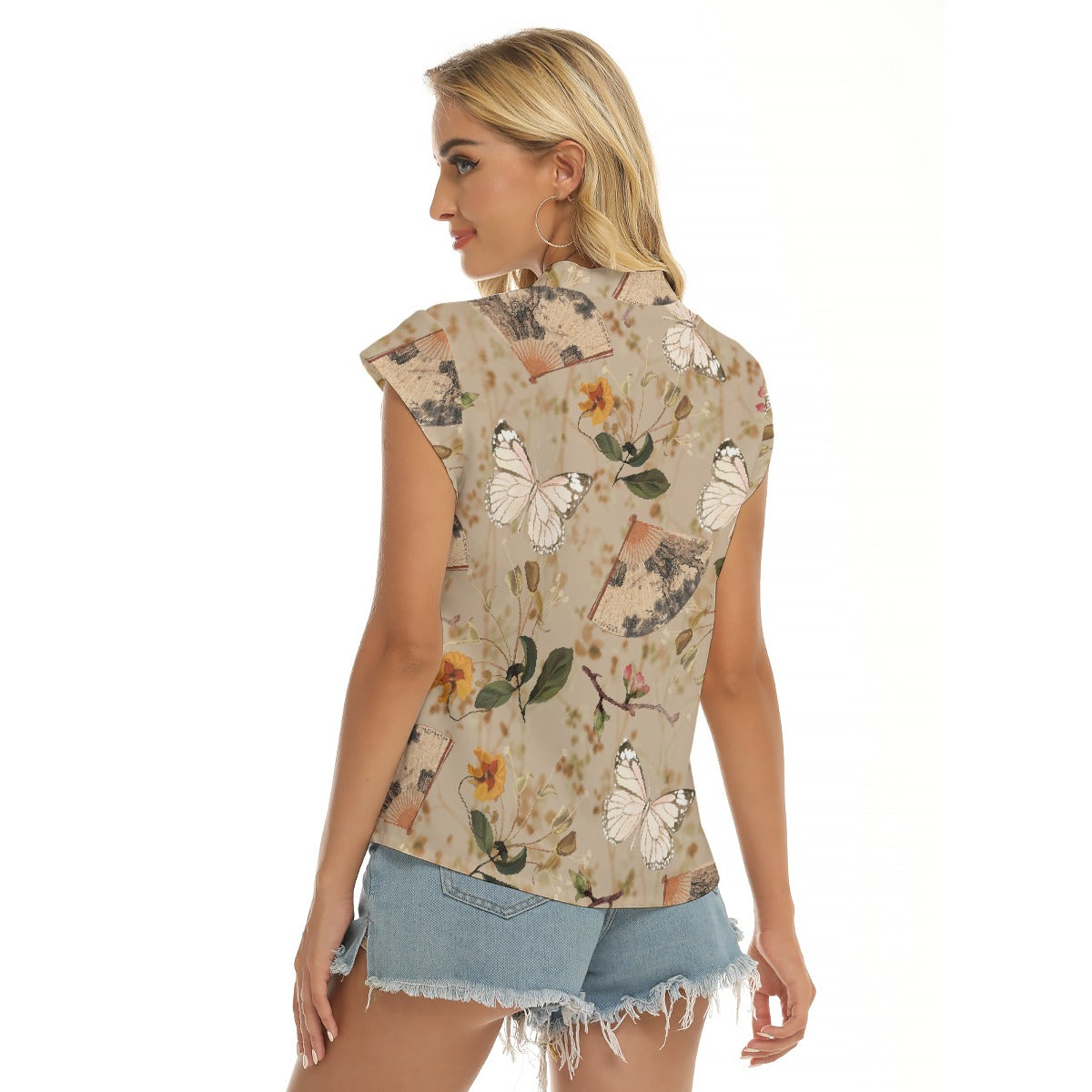 A Day out | V-neck Short Sleeve Blouse - Kim’s Signature Beauty & Accessories (Store description)