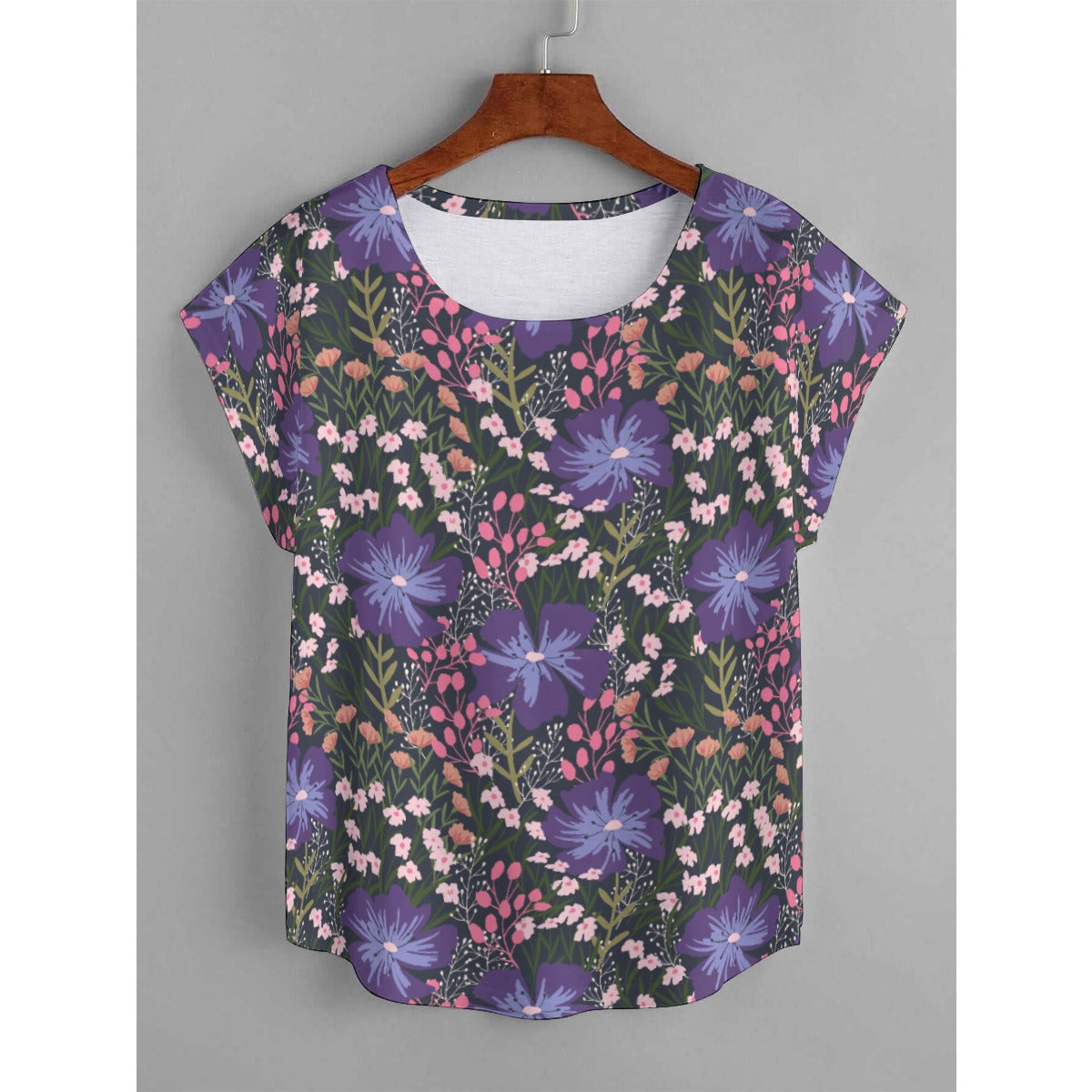 Purple Beauty | Curved Hem T-shirt (Plus Size) - Kim’s Signature Beauty & Accessories (Store description)