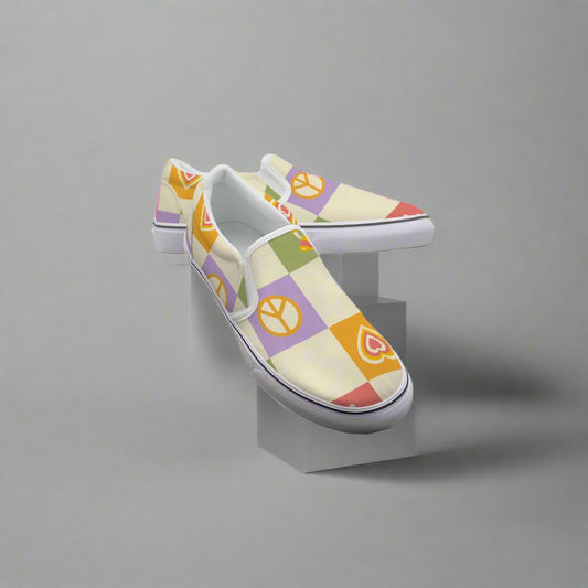 Retro Peace & Love Slip-On Canvas Shoes - Kim’s Signature Beauty & Accessories