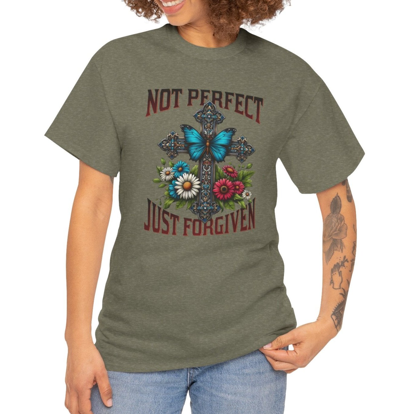 Not Perfect Just Forgiven Tee - Kim’s Signature Beauty & Accessories (Store description)
