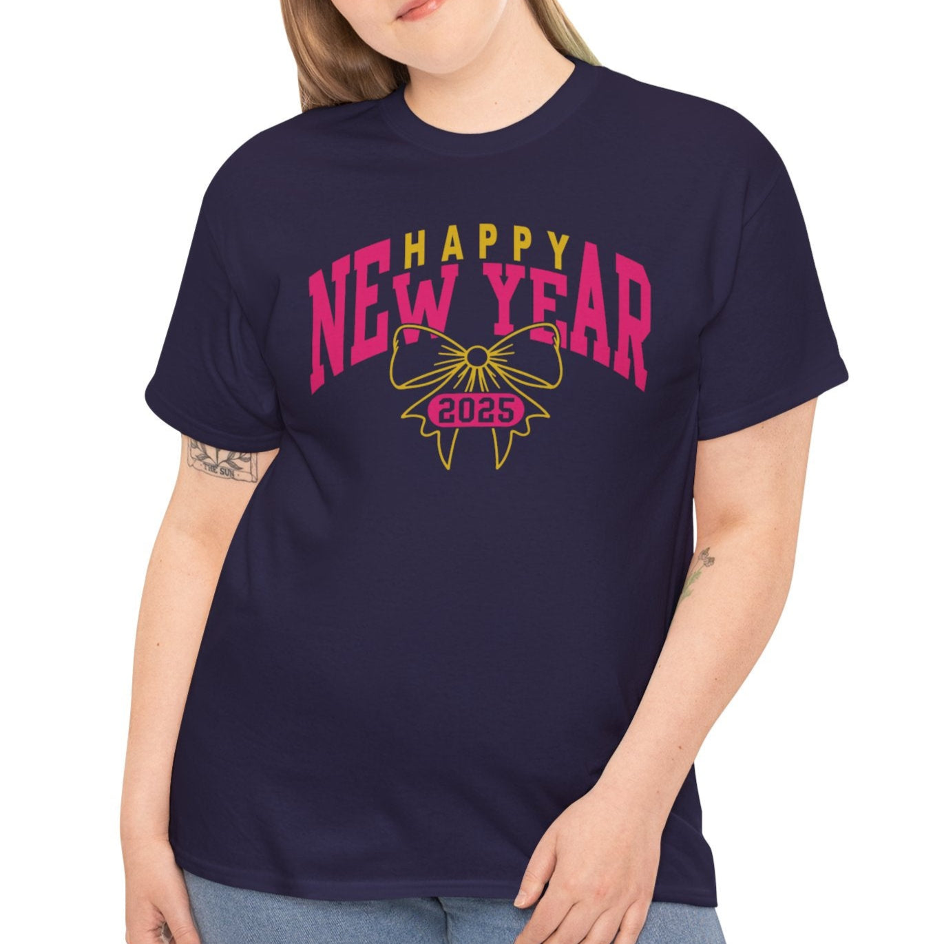 Happy New Year 2025 Bow Cotton Tee - Kim’s Signature Beauty & Accessories (Store description)