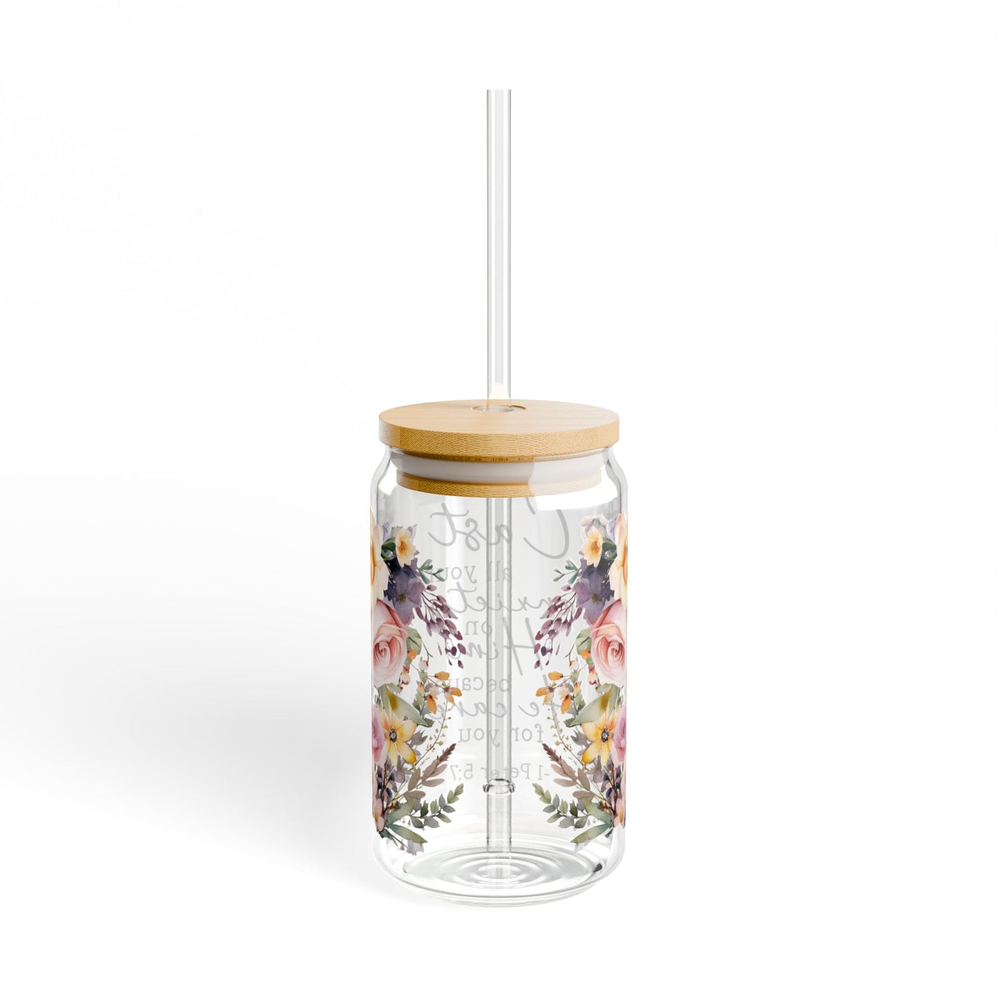 1 Peter 5:7 Sipper Glass - 16oz - Kim’s Signature Beauty & Accessories (Store description)