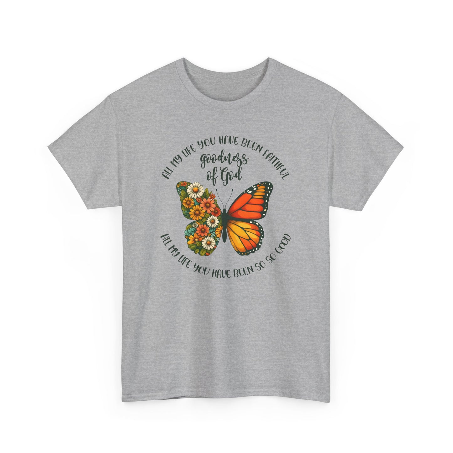 Goodness of God Floral Butterfly Tee - Kim’s Signature Beauty & Accessories (Store description)
