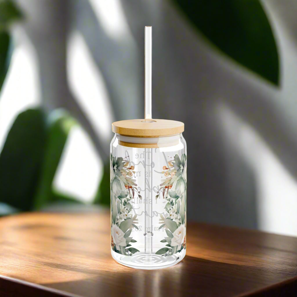Psalm 23:1 Glass Sipper - 16oz - Kim’s Signature Beauty & Accessories