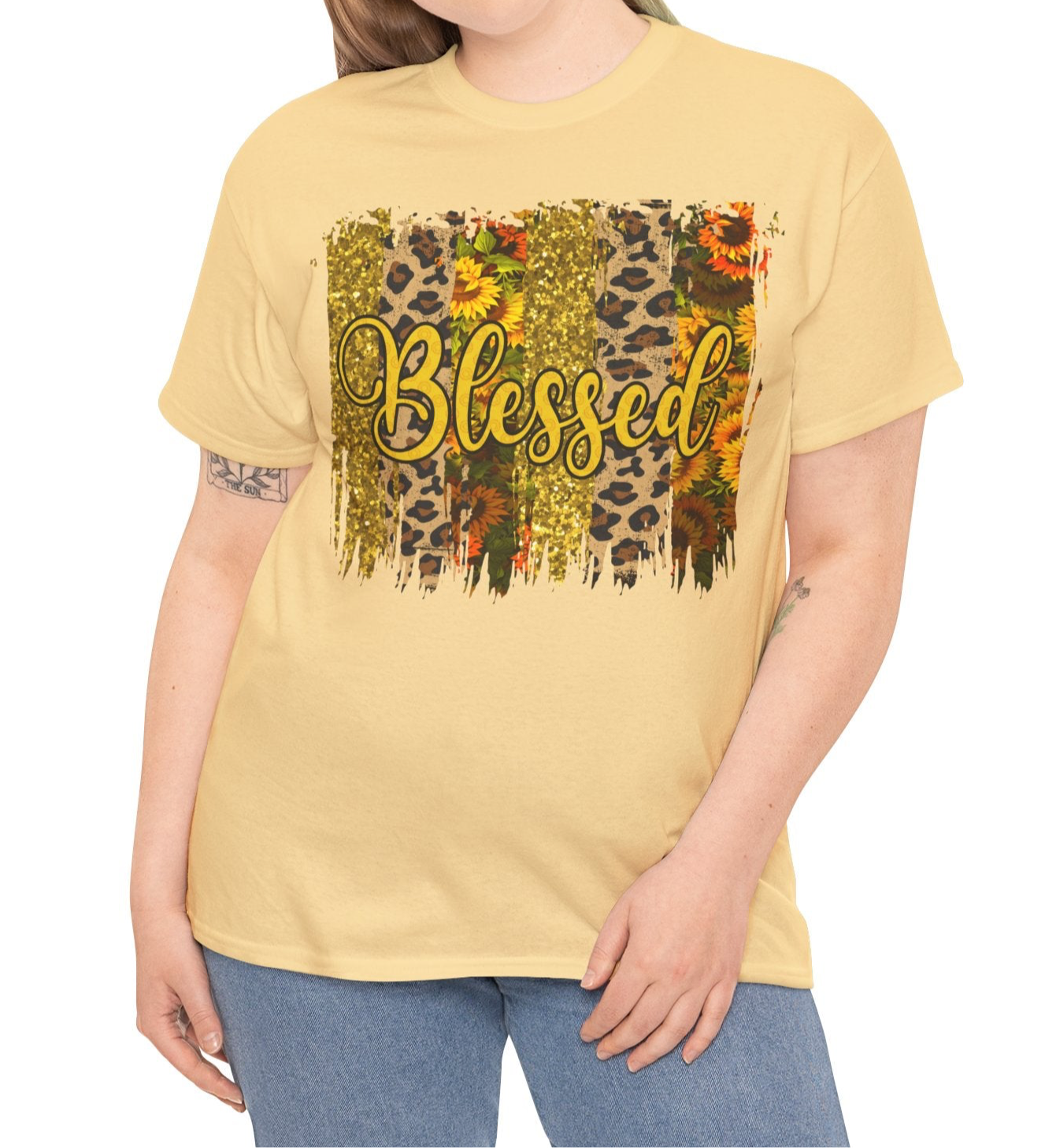 Blessed Leopard design | Cotton Tee - Kim’s Signature Beauty & Accessories