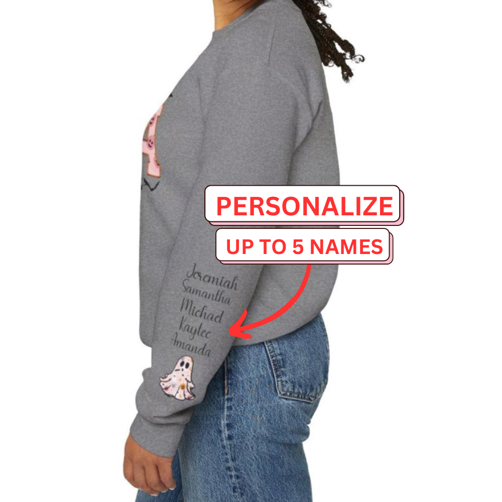This Mama Loves Her Boos" Halloween Sweatshirt – Personalized Ghost Sleeve - Kim’s Signature Beauty & Accessories