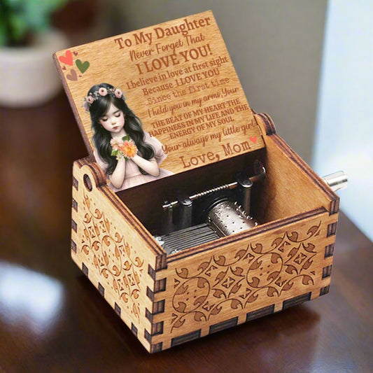 Daughter, Message Music Box Dark Haired Girl - Kim’s Signature Beauty & Accessories