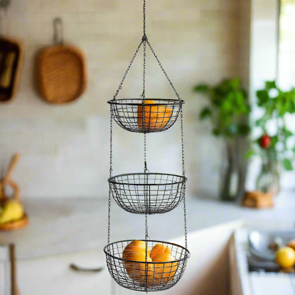 3-Tier Hanging Fruit Basket - Kimβs Signature Beauty & Accessories