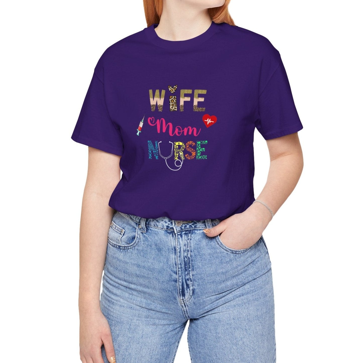 Wife, Mom, Nurse |Jersey Short Sleeve Tee - Kim’s Signature Beauty & Accessories (Store description)
