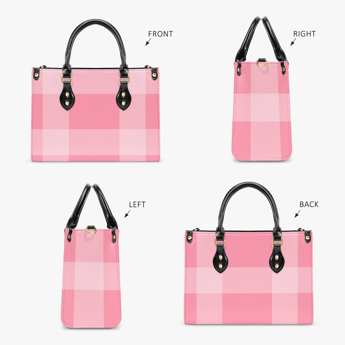 Blush Pink Plaid PU Leather Handbag - Kim’s Signature Beauty & Accessories (Store description)