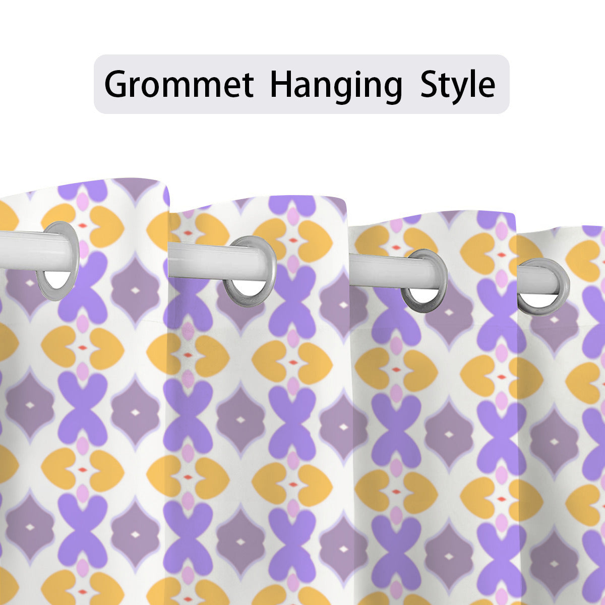 Purple & Gold Retro Print Blackout Curtains - 2 Panel Set - Kim’s Signature Beauty & Accessories