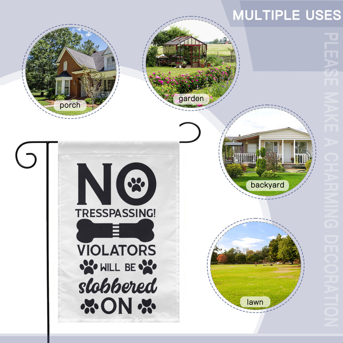 No tresspassing! Violators will be slobbered on | Yard Flag - Kim’s Signature Beauty & Accessories