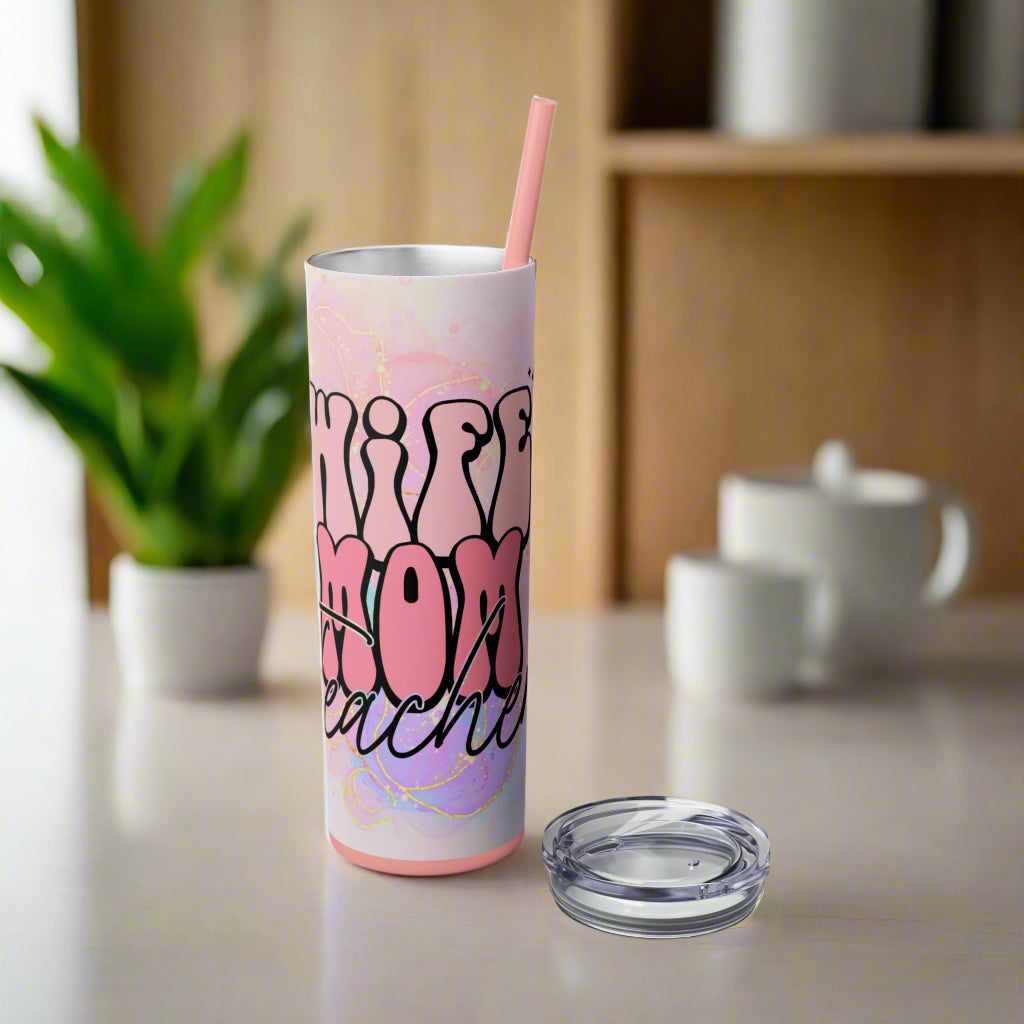 Wife, Mom, Teacher | Skinny Tumbler - Kim’s Signature Beauty & Accessories (Store description)