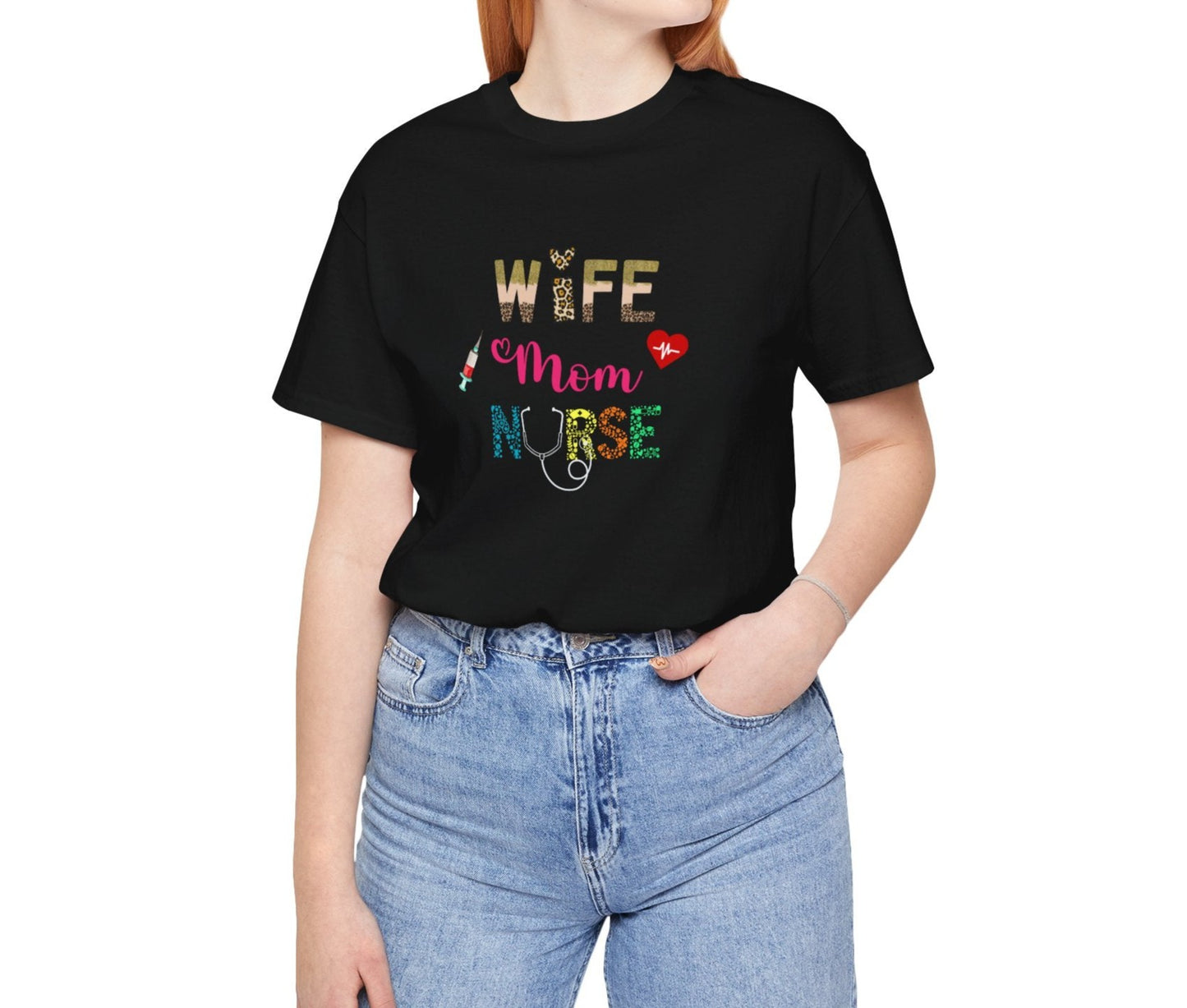 Wife, Mom, Nurse |Jersey Short Sleeve Tee - Kim’s Signature Beauty & Accessories (Store description)