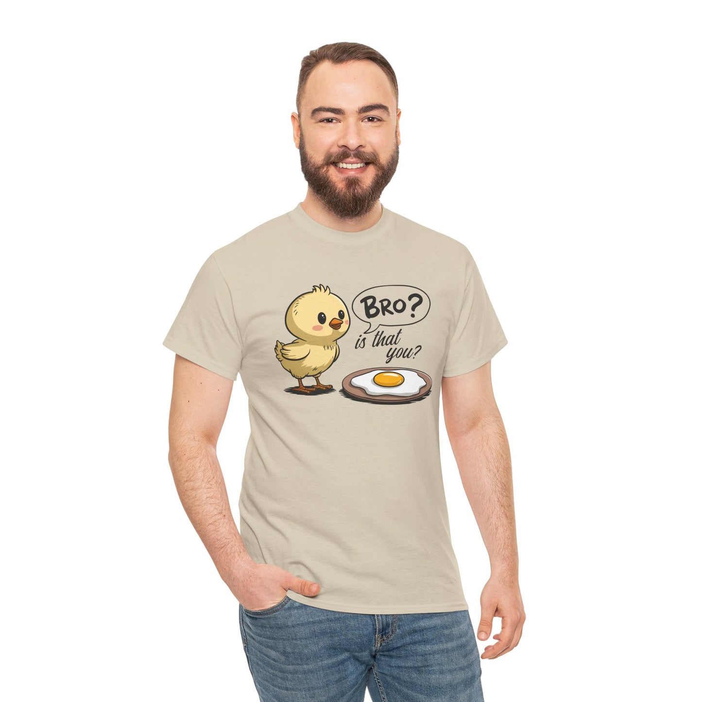 Funny Chick Tee - "Bro? Is That You?" - Unisex Heavy Cotton T-Shirt for Bird Lovers, Casual Wear, Gift Idea, Easter, Humor - Kim’s Signature Beauty & Accessories (Store description)
