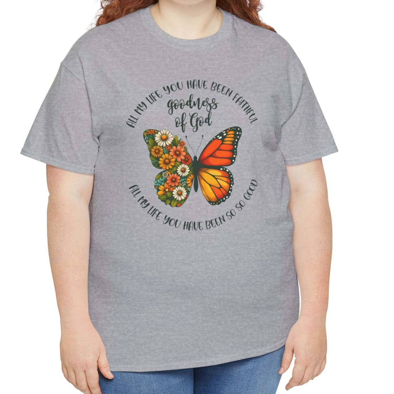 Goodness of God Floral Butterfly Tee - Kim’s Signature Beauty & Accessories (Store description)