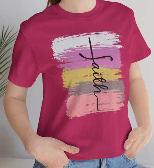Faith Brushstroke T-Shirt – Bold Christian Inspirational Tee - Kim’s Signature Beauty & Accessories