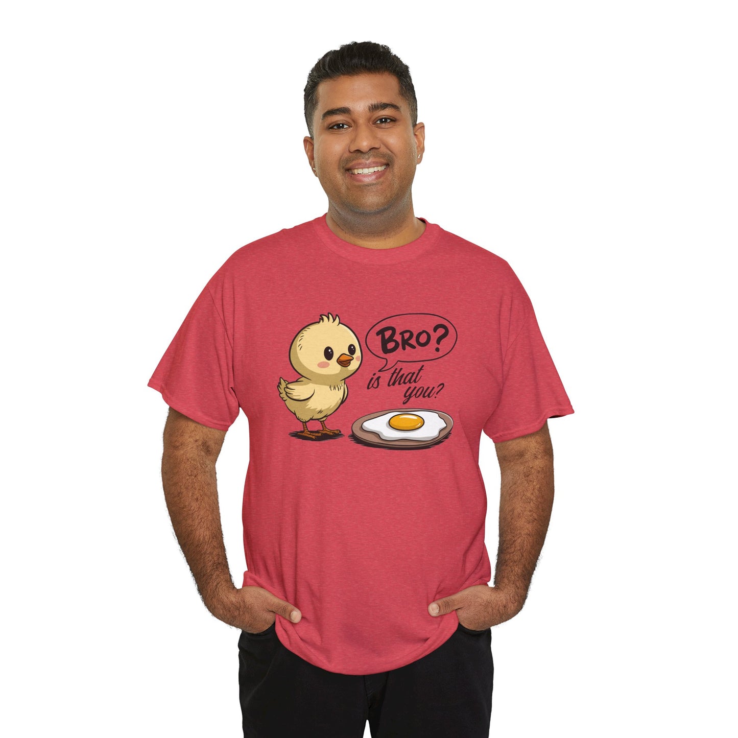 Funny Chick Tee - "Bro? Is That You?" - Unisex Heavy Cotton T-Shirt for Bird Lovers, Casual Wear, Gift Idea, Easter, Humor - Kim’s Signature Beauty & Accessories (Store description)