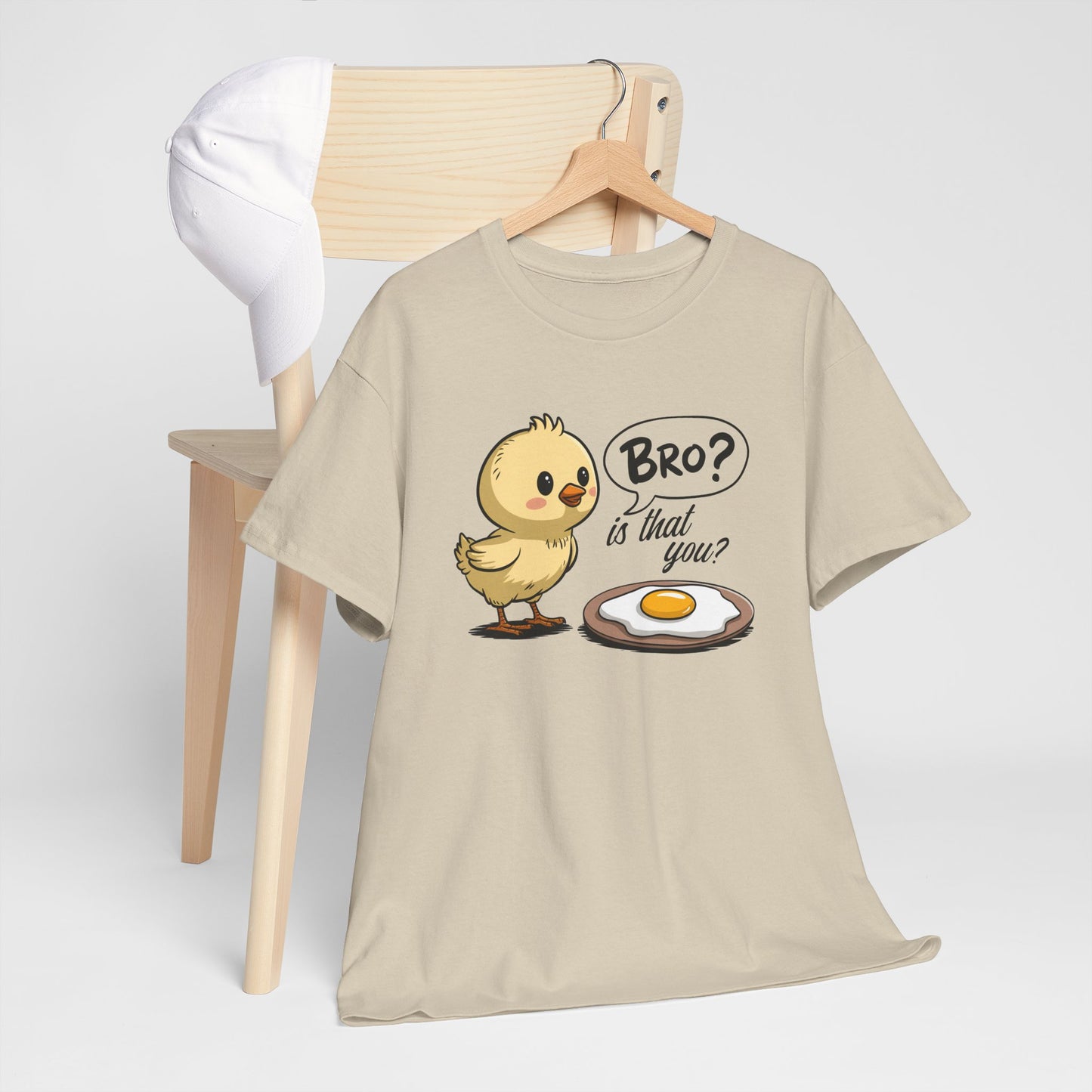 Funny Chick Tee - "Bro? Is That You?" - Unisex Heavy Cotton T-Shirt for Bird Lovers, Casual Wear, Gift Idea, Easter, Humor - Kim’s Signature Beauty & Accessories (Store description)