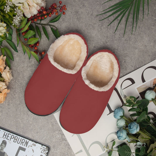 Cozy Dark Red Memory Foam Slippers - Kim’s Signature Beauty & Accessories