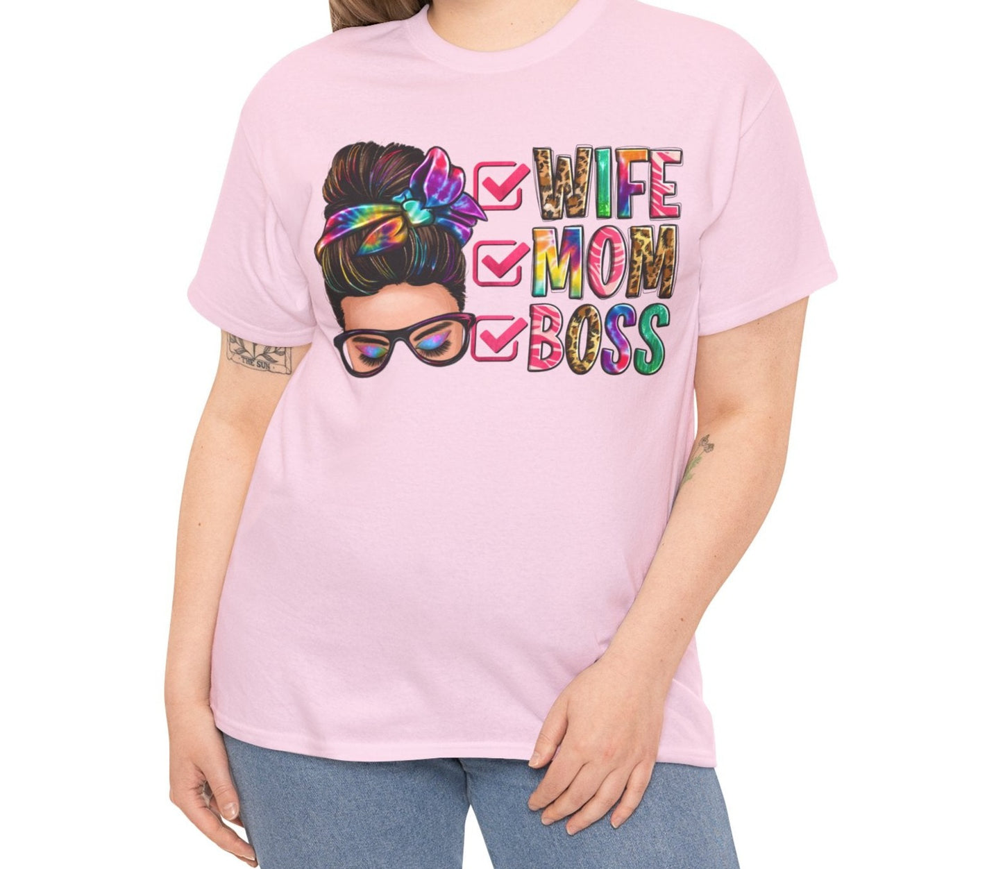 Wife, Mom, Boss | Cotton Tee - Kim’s Signature Beauty & Accessories (Store description)
