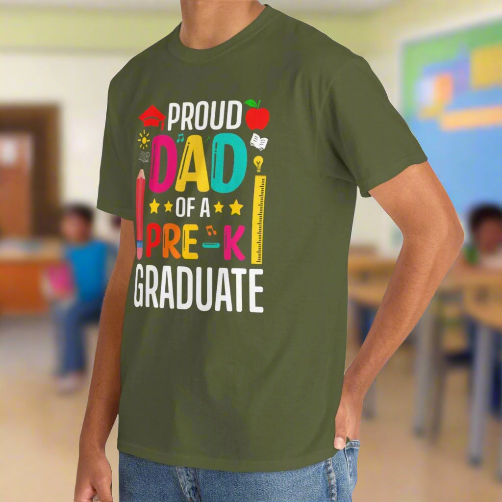 Proud Pre K Grad Dad Cotton Tee - Kim’s Signature Beauty & Accessories