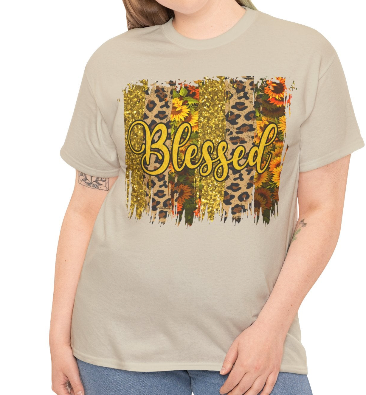 Blessed Leopard design | Cotton Tee - Kim’s Signature Beauty & Accessories