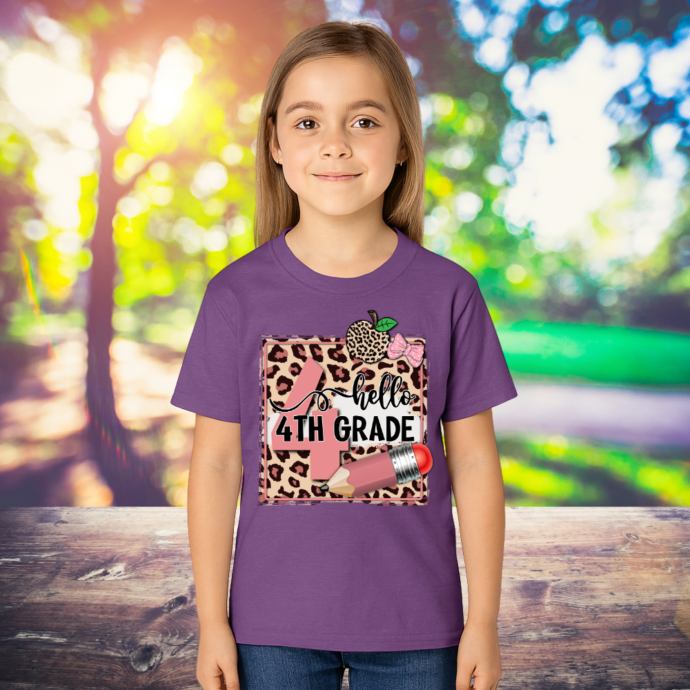 Hello Fourth Grade T-Shirt – Back to School Shirt for 4th Grade Kids - Kim’s Signature Beauty & Accessories