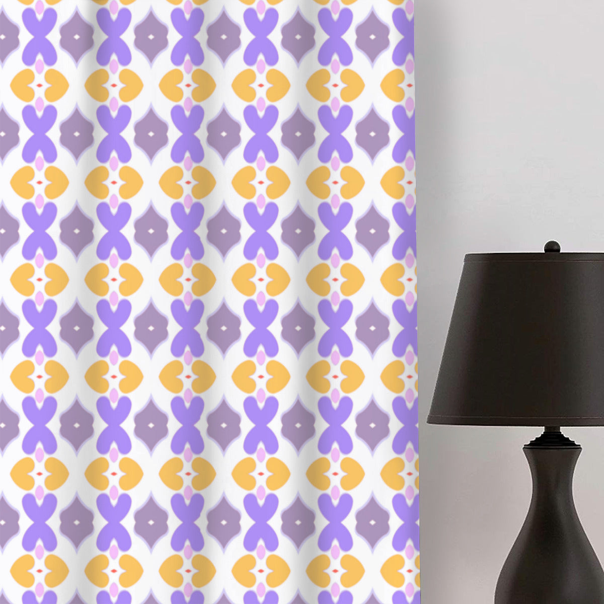 Purple & Gold Retro Print Blackout Curtains - 2 Panel Set - Kim’s Signature Beauty & Accessories
