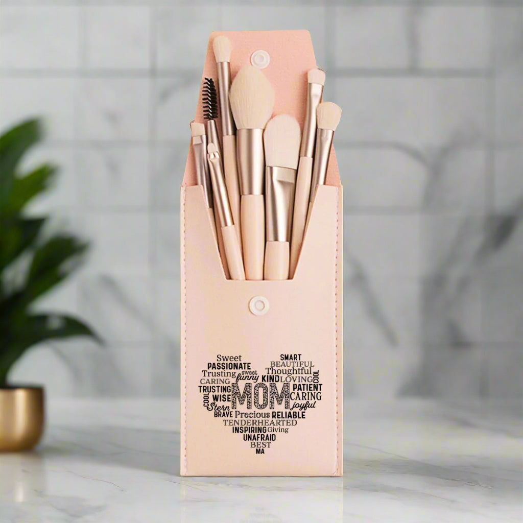 MOM Word Art Makeup Brush Set – 8-Piece Set - Kim’s Signature Beauty & Accessories (Store description)