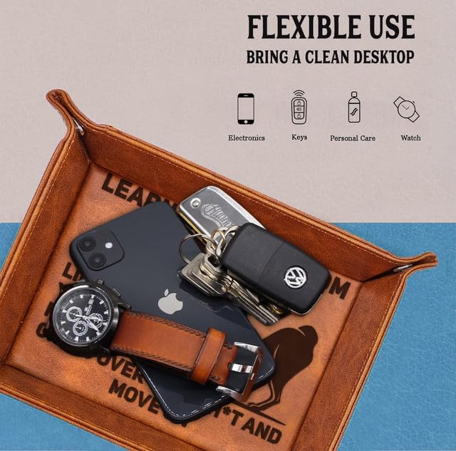 Kick Grass & Move On – Dog Dad Leather Valet Tray - Kim’s Signature Beauty & Accessories (Store description)