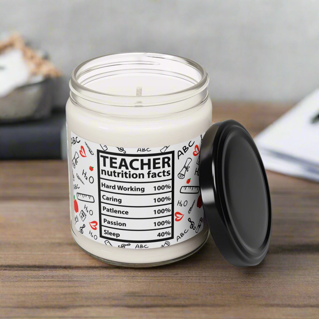 Teacher Nutrition Facts Scented Candle – Teacher Appreciation Gift - Kim’s Signature Beauty & Accessories