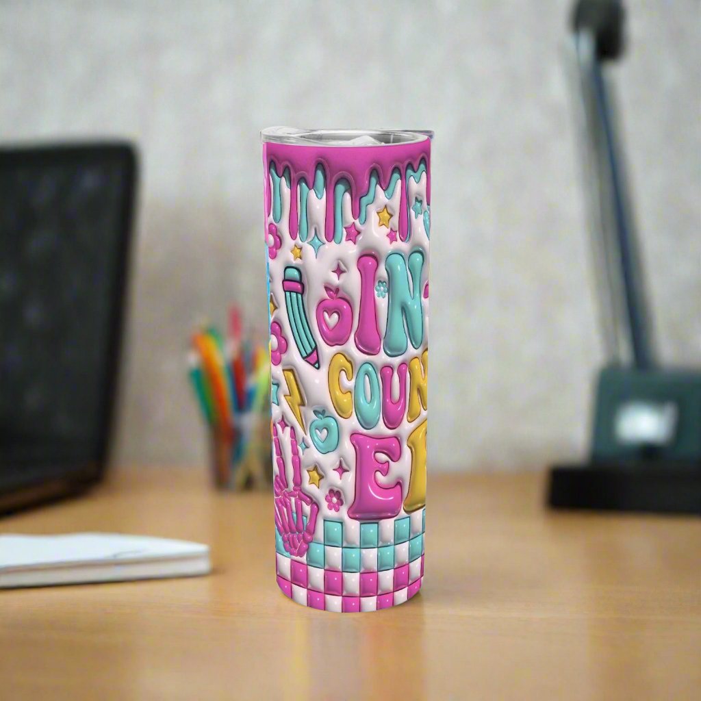 In My Counselor Era | Straight Skinny Tumbler - Kim’s Signature Beauty & Accessories (Store description)