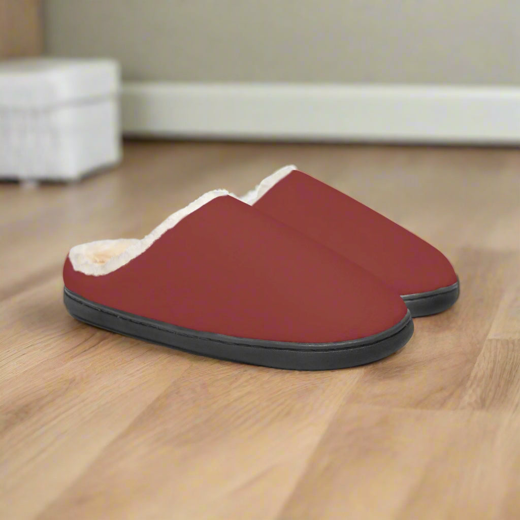 Cozy Dark Red Memory Foam Slippers - Kim’s Signature Beauty & Accessories (Store description)