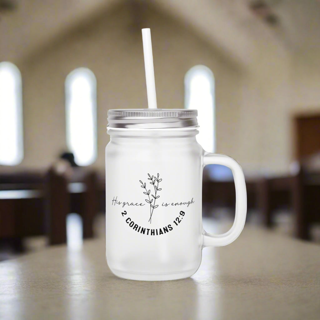 His Grace is Enough Mason Jar - Kim’s Signature Beauty & Accessories