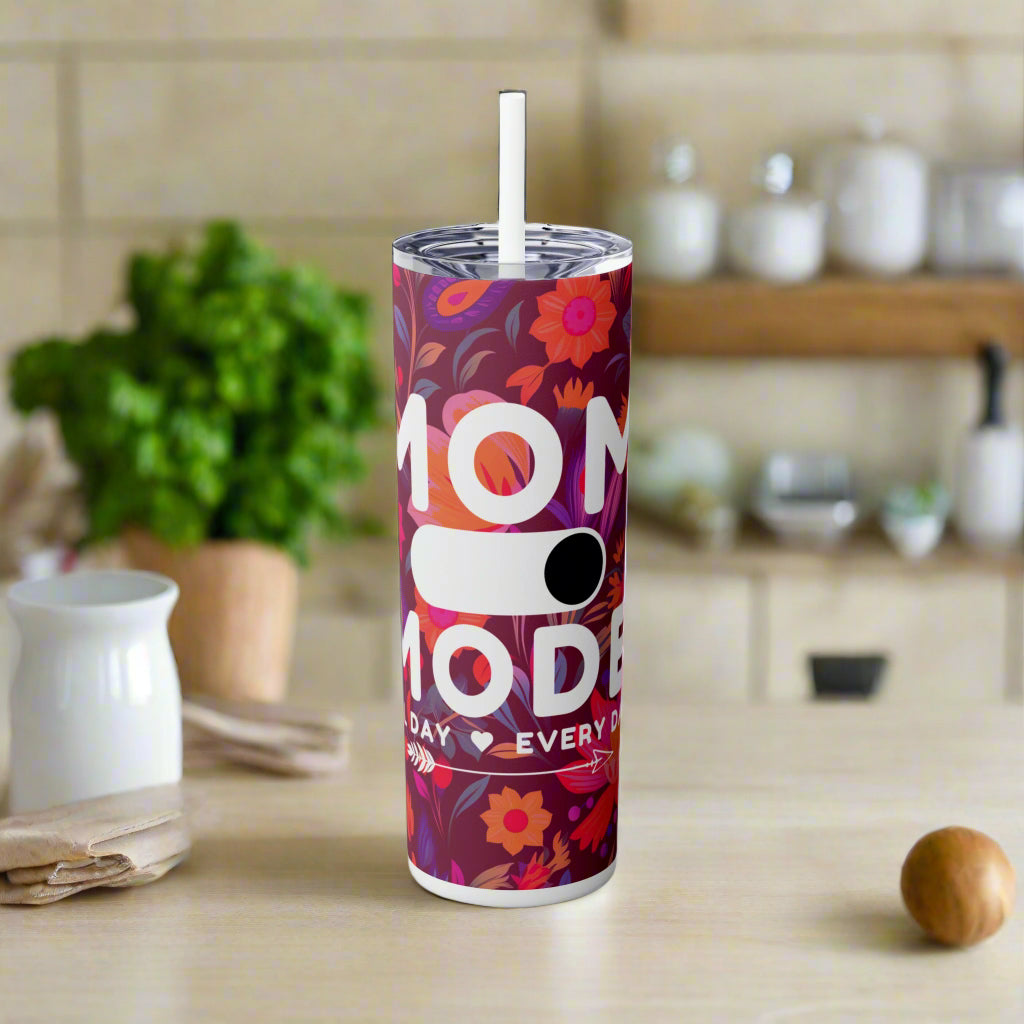 Mom Mode Skinny Tumbler – 20oz Insulated Travel Cup - Kim’s Signature Beauty & Accessories