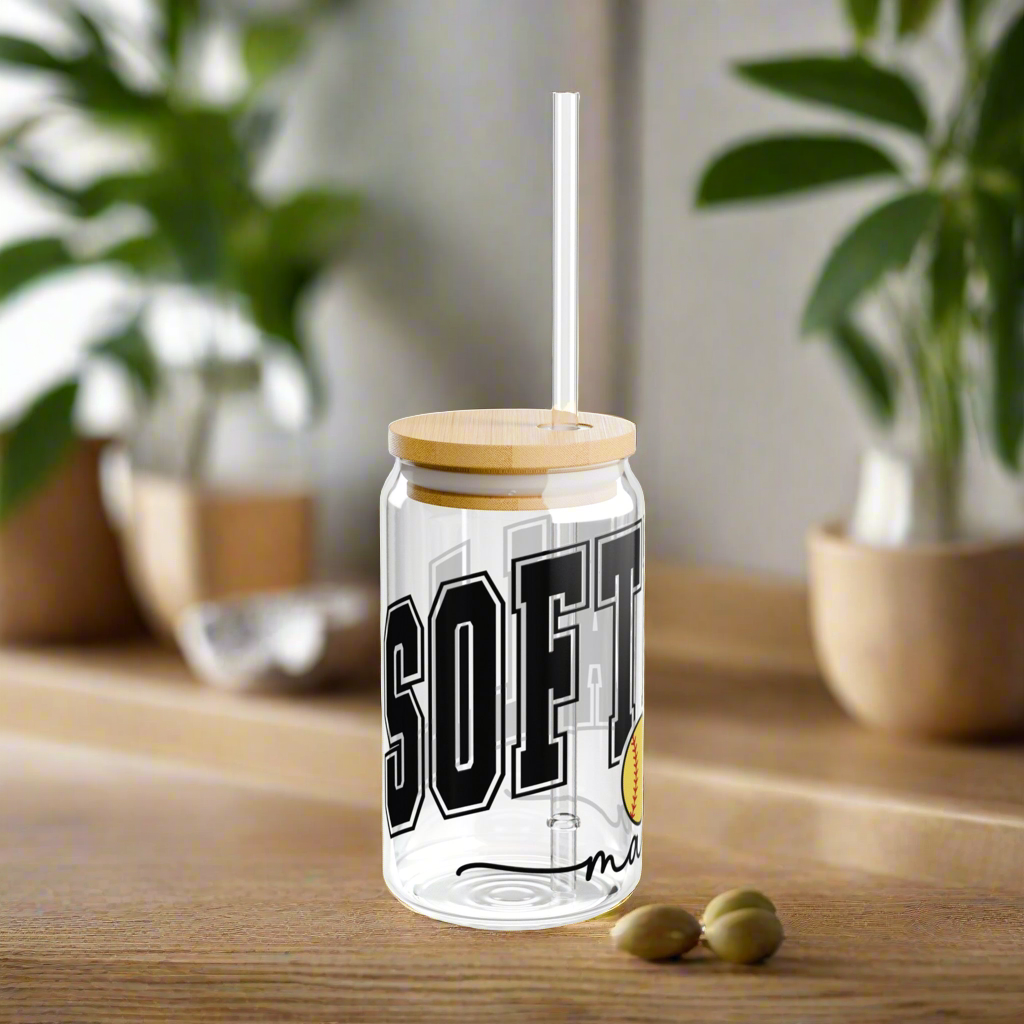 Softball Mama | Sipper Glass, 16oz - Kim’s Signature Beauty & Accessories
