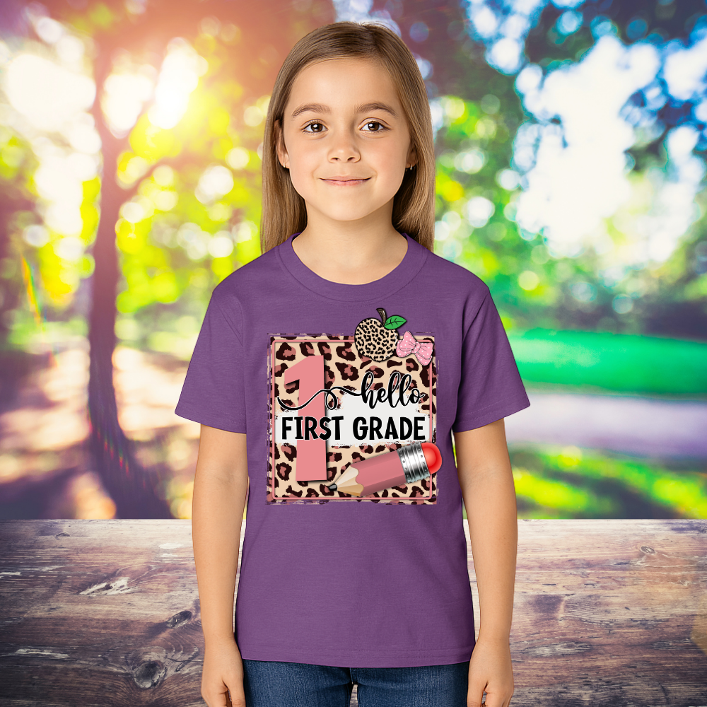 Hello First Grade Tee – Back to School Shirt for Kids - Kim’s Signature Beauty & Accessories