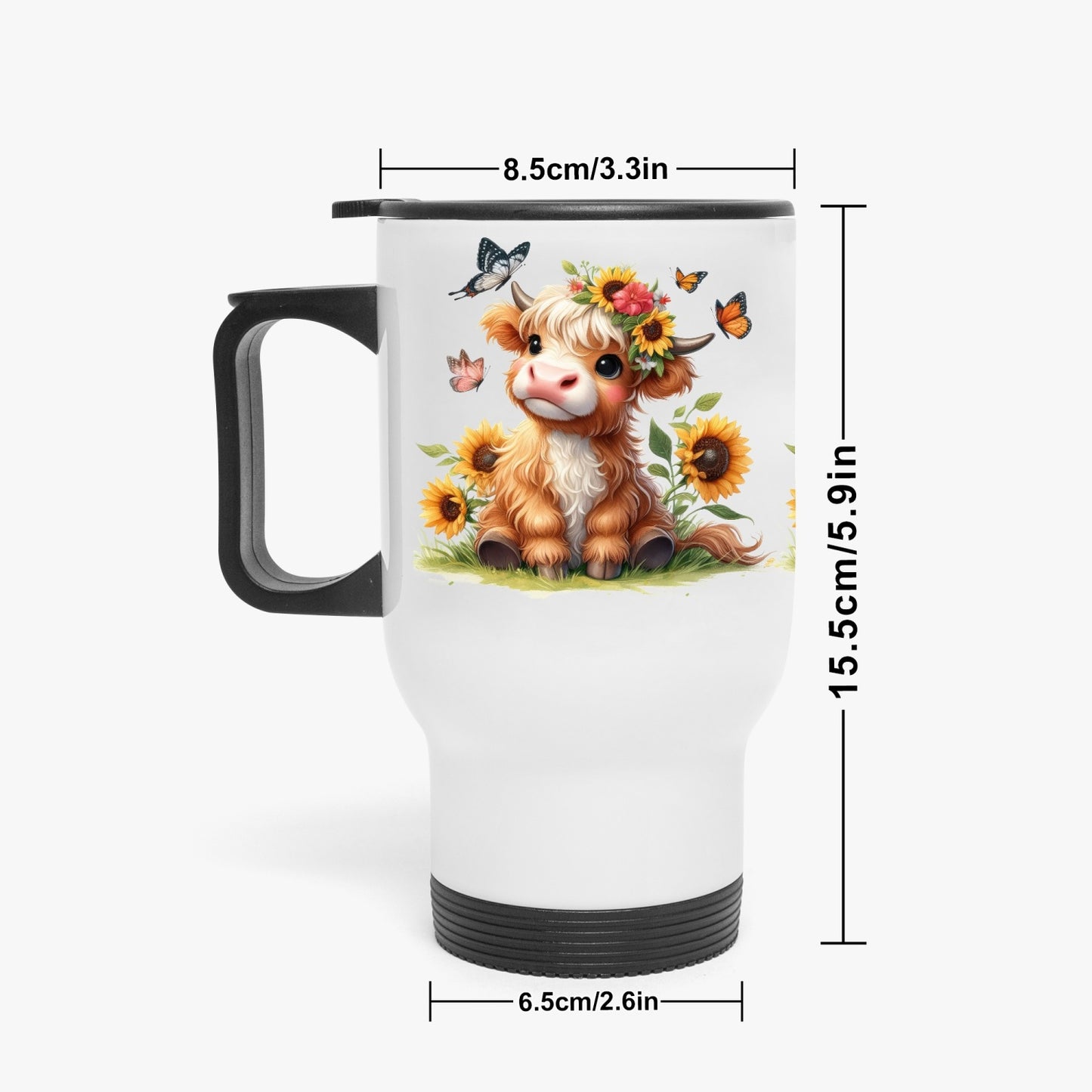Highland Cow Bliss Tumbler – 20oz Stainless Steel with Handle & Lid - Kim’s Signature Beauty & Accessories (Store description)
