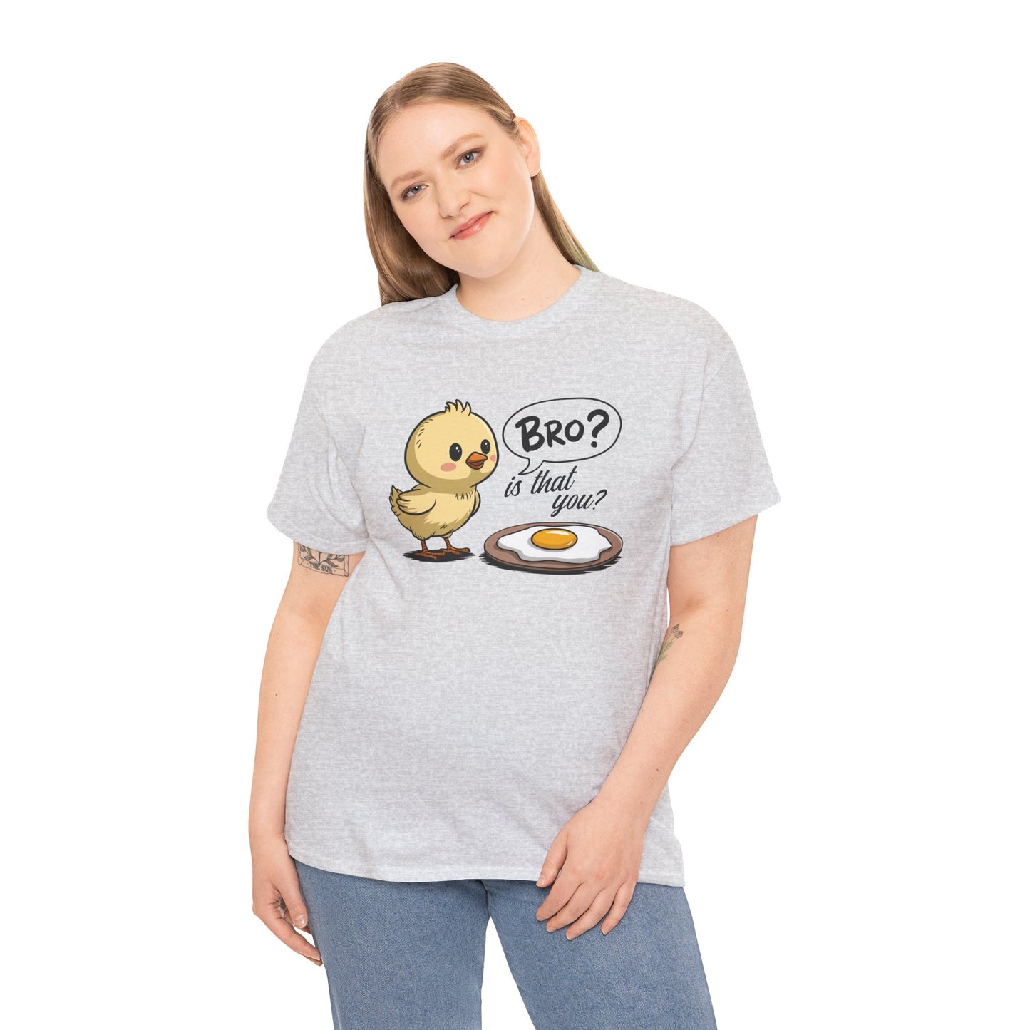 Funny Chick Tee - "Bro? Is That You?" - Unisex Heavy Cotton T-Shirt for Bird Lovers, Casual Wear, Gift Idea, Easter, Humor - Kim’s Signature Beauty & Accessories (Store description)