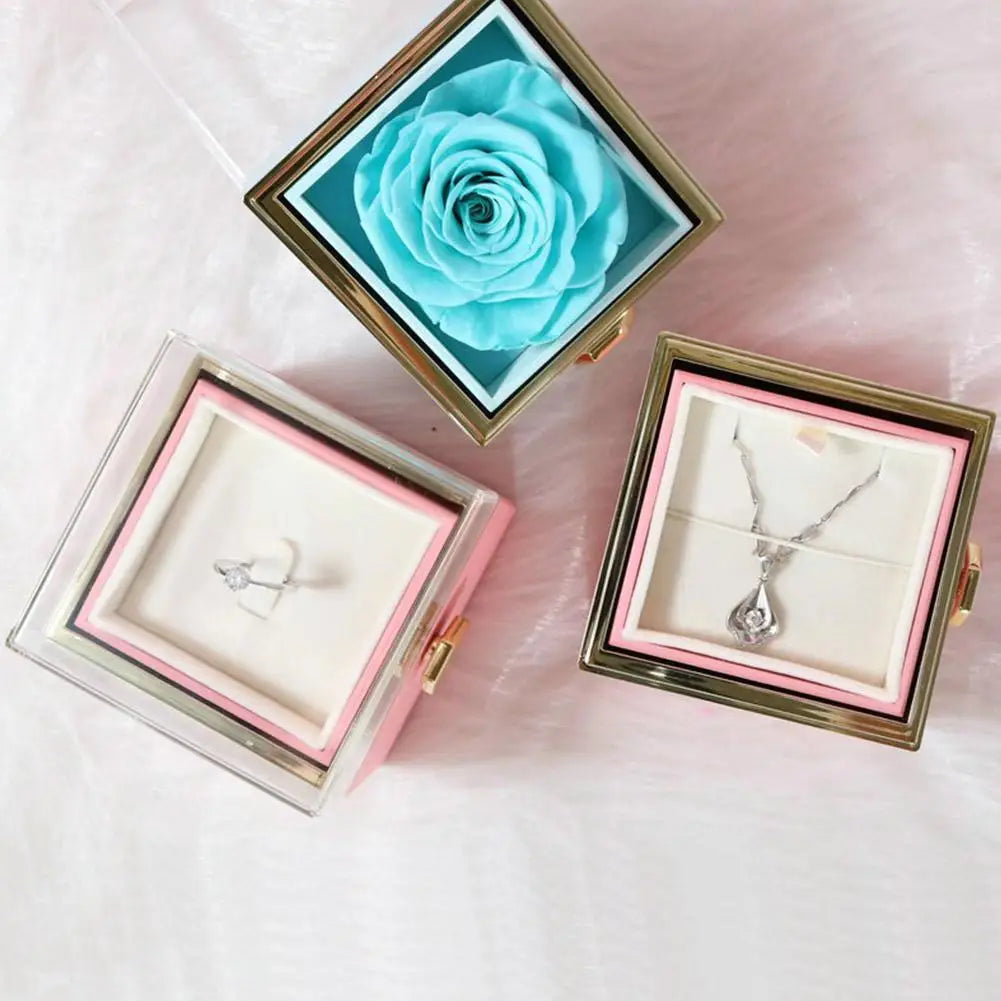 Rotating Rose Gift Box Acrylic - Kim’s Signature Beauty & Accessories